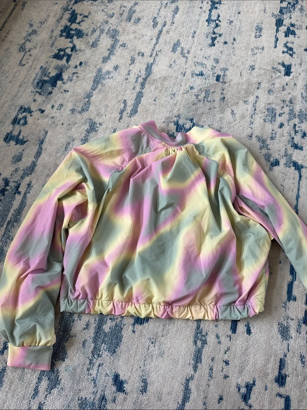 Athleta Girls' Pastel Tie-Dye Jean Jacket in Pink, Yellow & Green